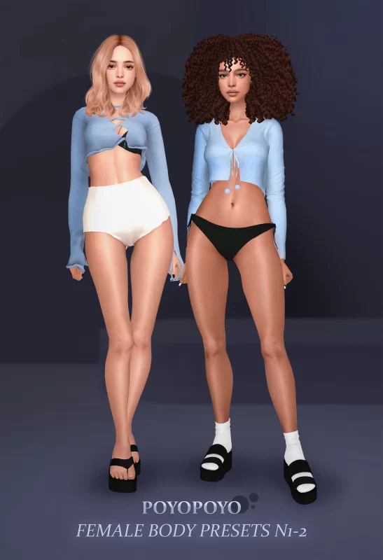 Пресеты для тела Female Body Presets N1 2 для Sims 4 скачать