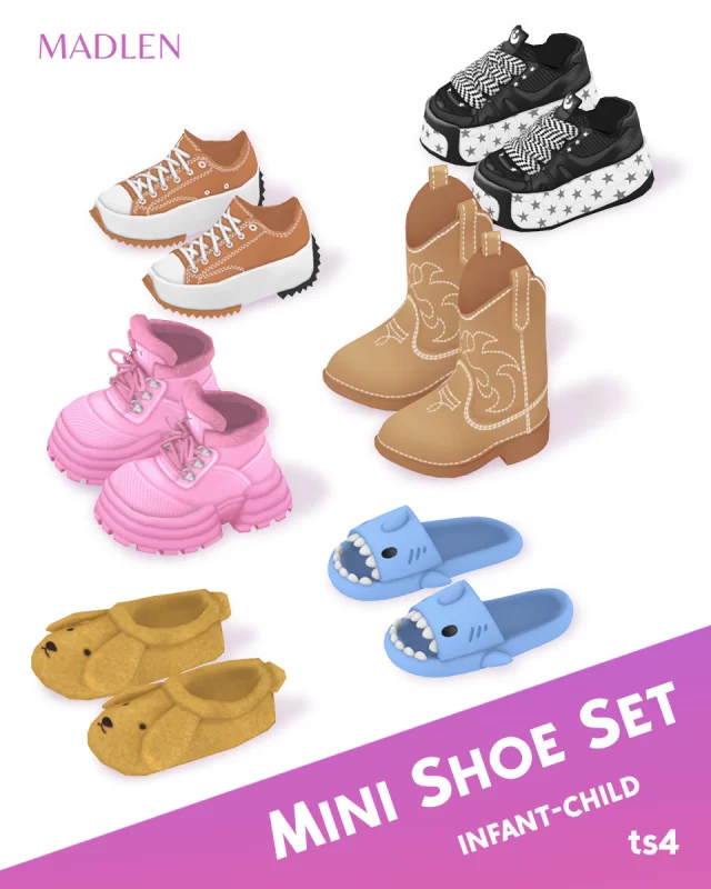 Set shoe. Shoes Mini. Mini Shoes for Printing for Dolls.